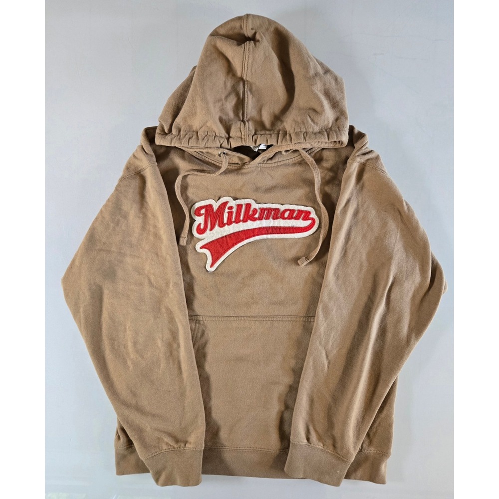 SoYou Clothing Milkman Patch Hoodie Tan Brown Mens Small Sweatshirt